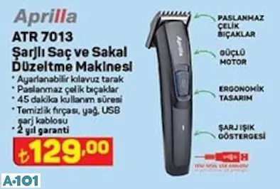 APRİLLA ŞARJLI SAÇ VE SAKAL DÜZELTME MAKİNESİ
